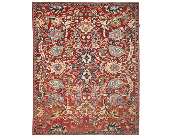 Red 9x12 Aryana Afghan Hand Knotted Veg Dye Wool Area Rug